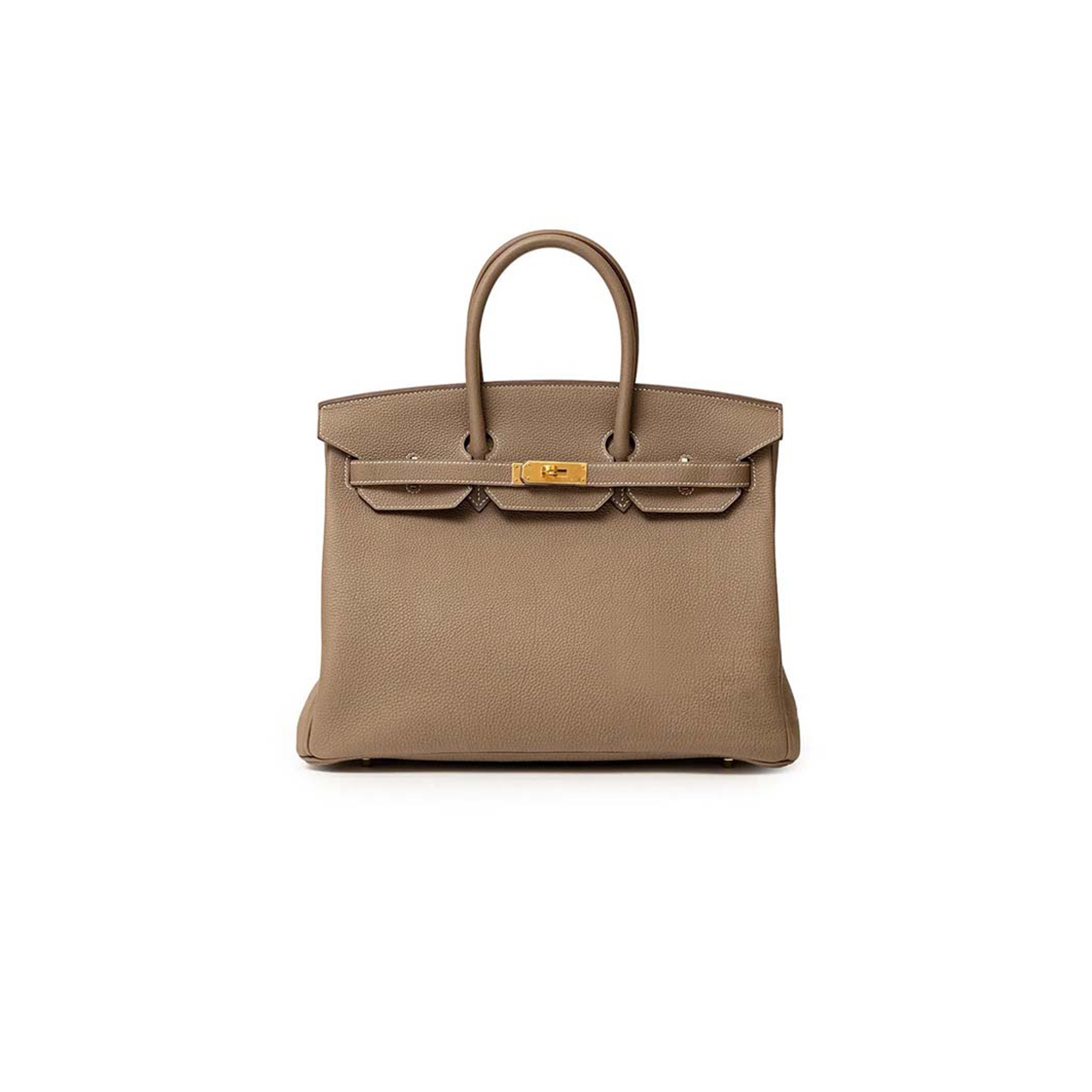 HERMÈS BIRKIN 35 ETOUPE TOGO GOLD HARDWARE (35*28*18cm)